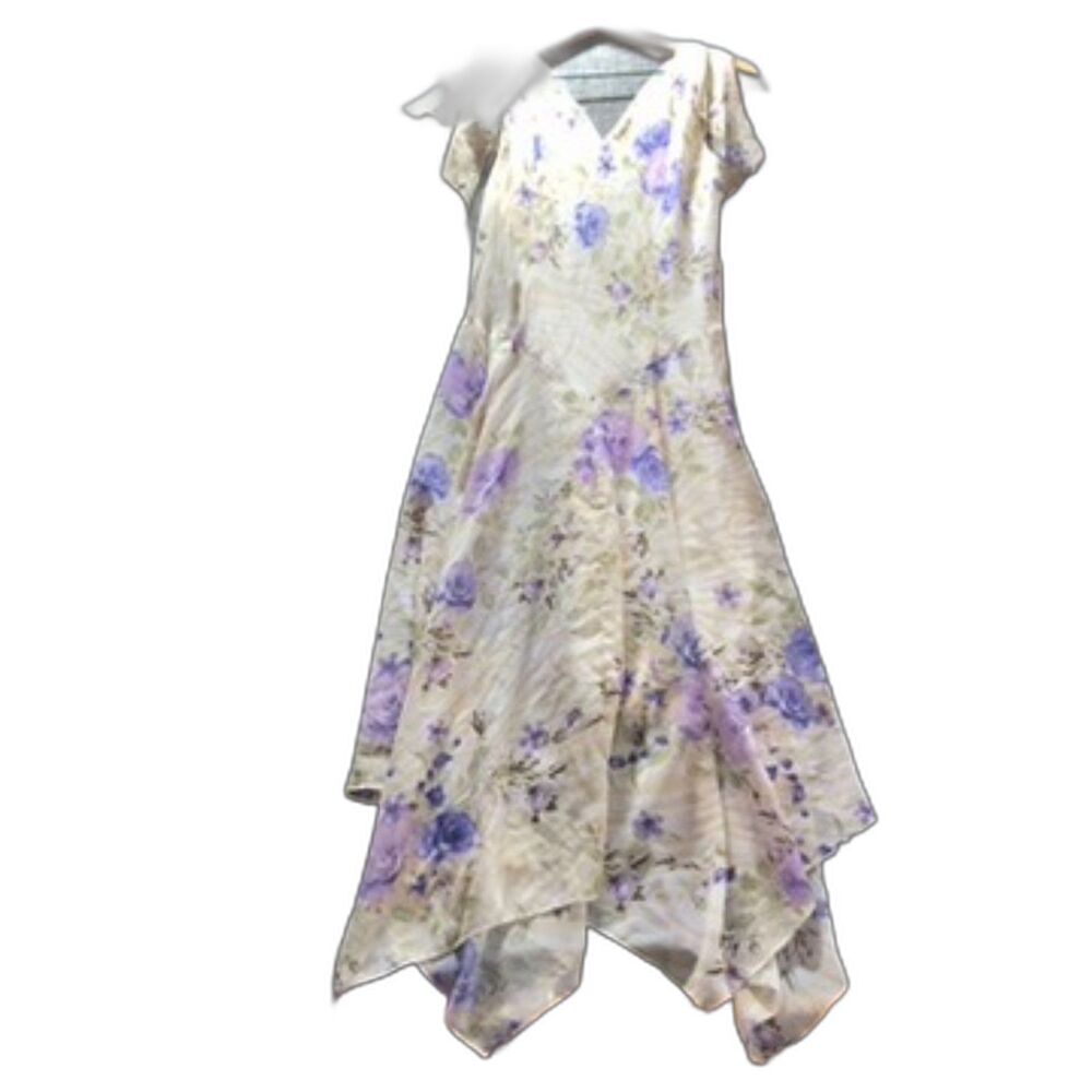 Vintage Y2K Signature By Robbie Bee Romantic Floral Dress Cottagecore Size 14